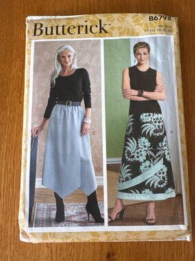 Butterick B6798 Sewing Pattern Misses Size 16-18-20-22 Skirt Uncut